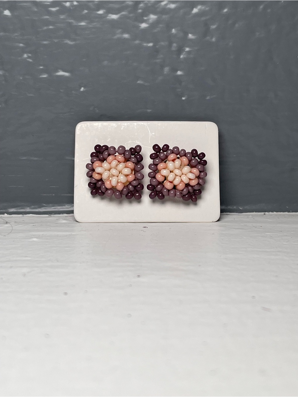 Huichol Beaded Square Stud Earrings